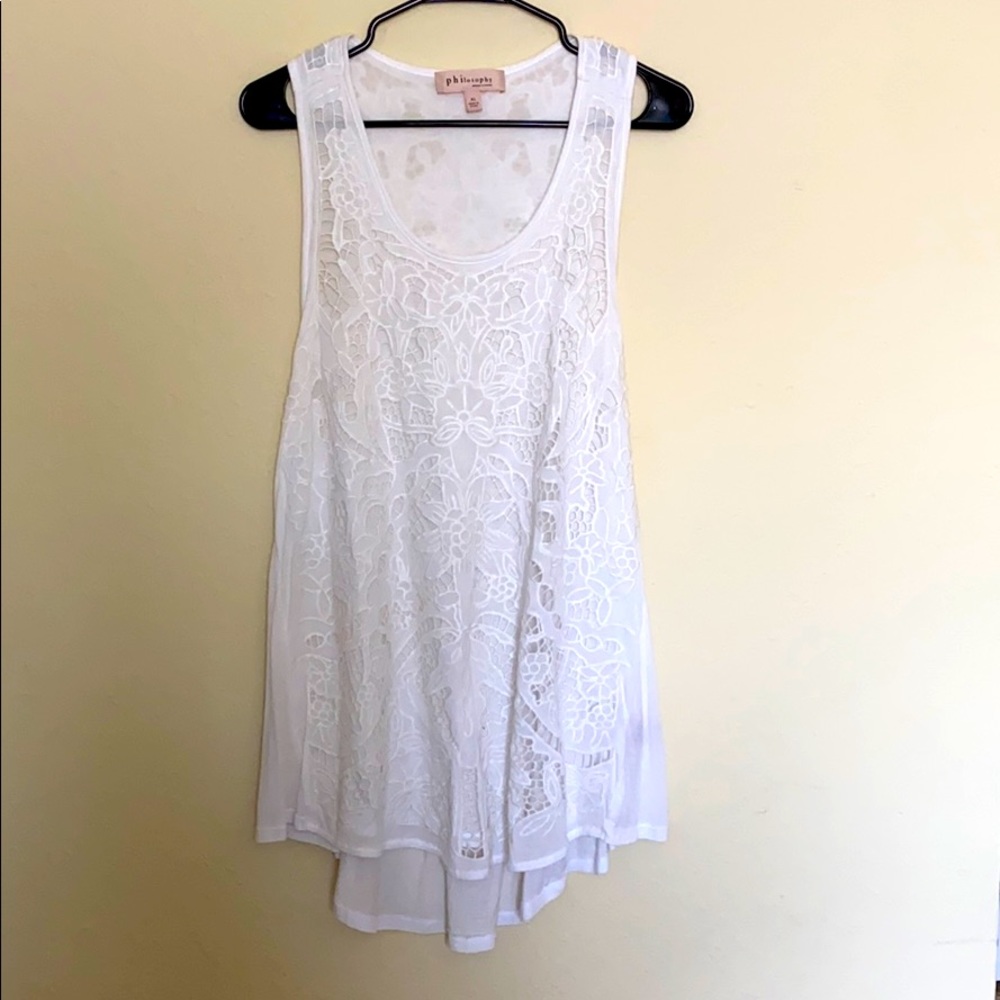 Long White Lace Tank, Never Worn